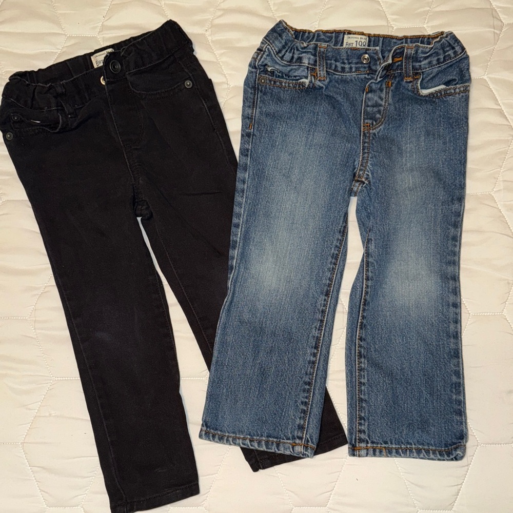 The Children's Place Black and Denim Blue Jeans